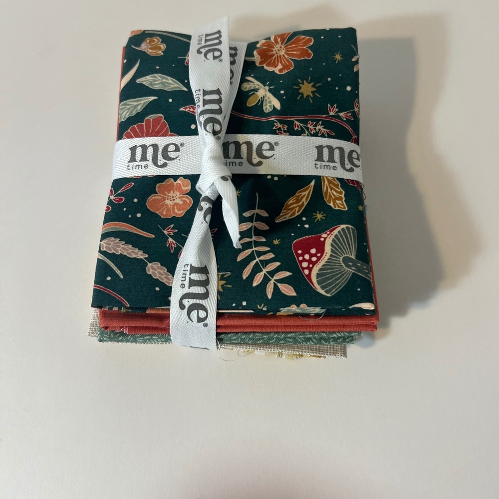 Me Time Fabric Bundle Mushroom Botanical Gingham Cotton Quilting‎ 7 Patterns